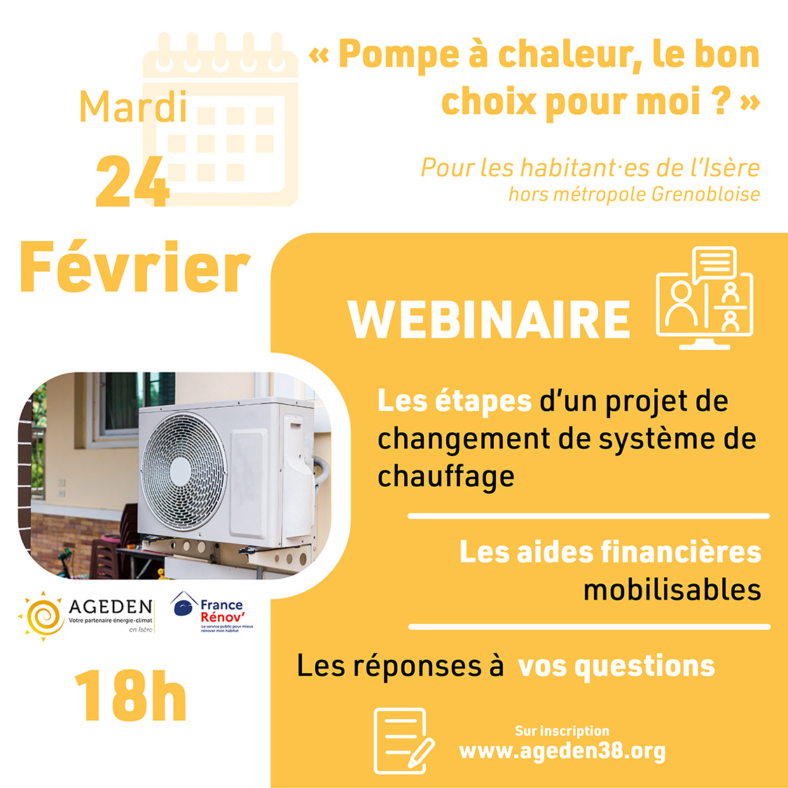 Conférence « Pompe à chaleur, est-ce adapté à mon logement ? » en visio