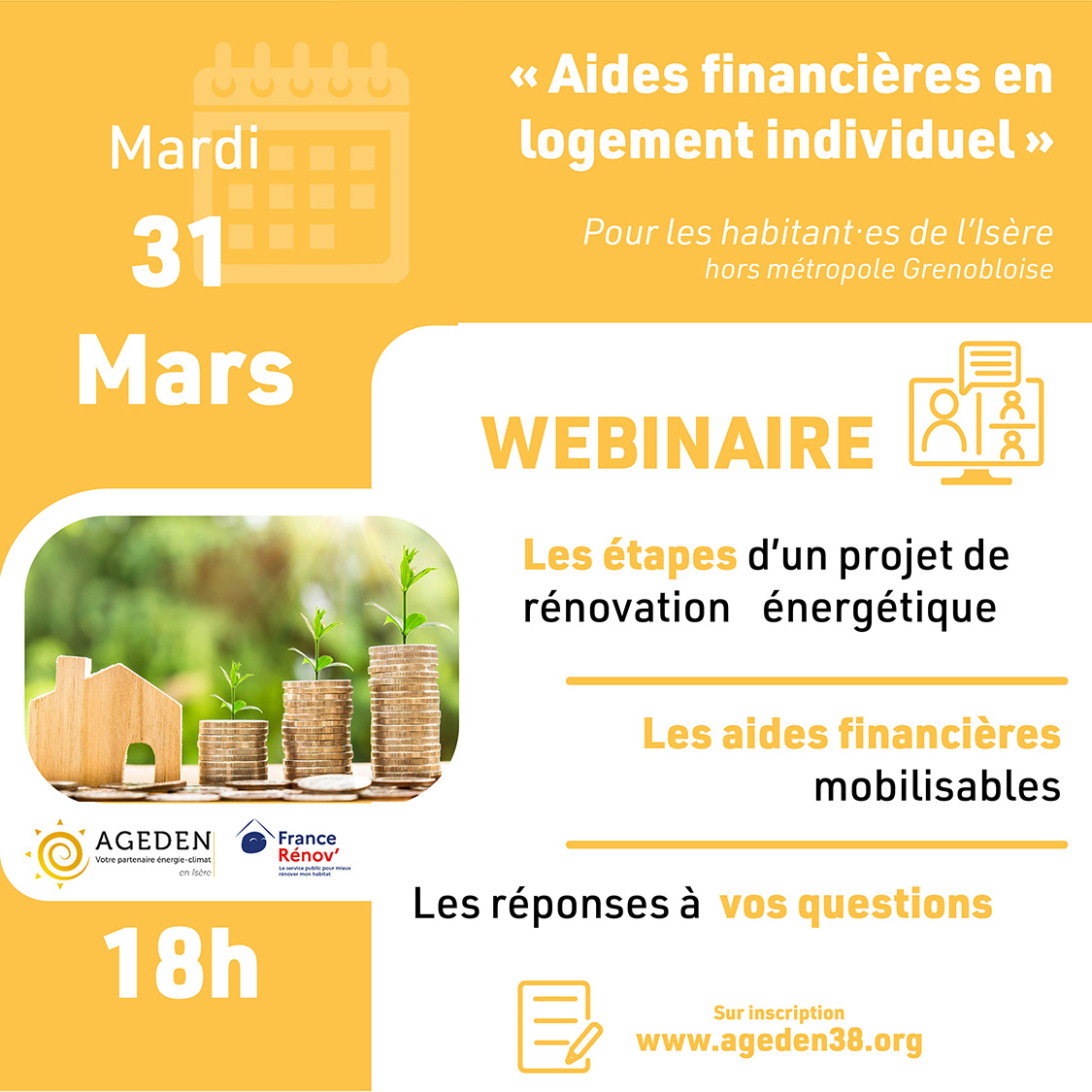 Décryptage « Aides financières à la rénovation énergétique en maison individuelle » en visio