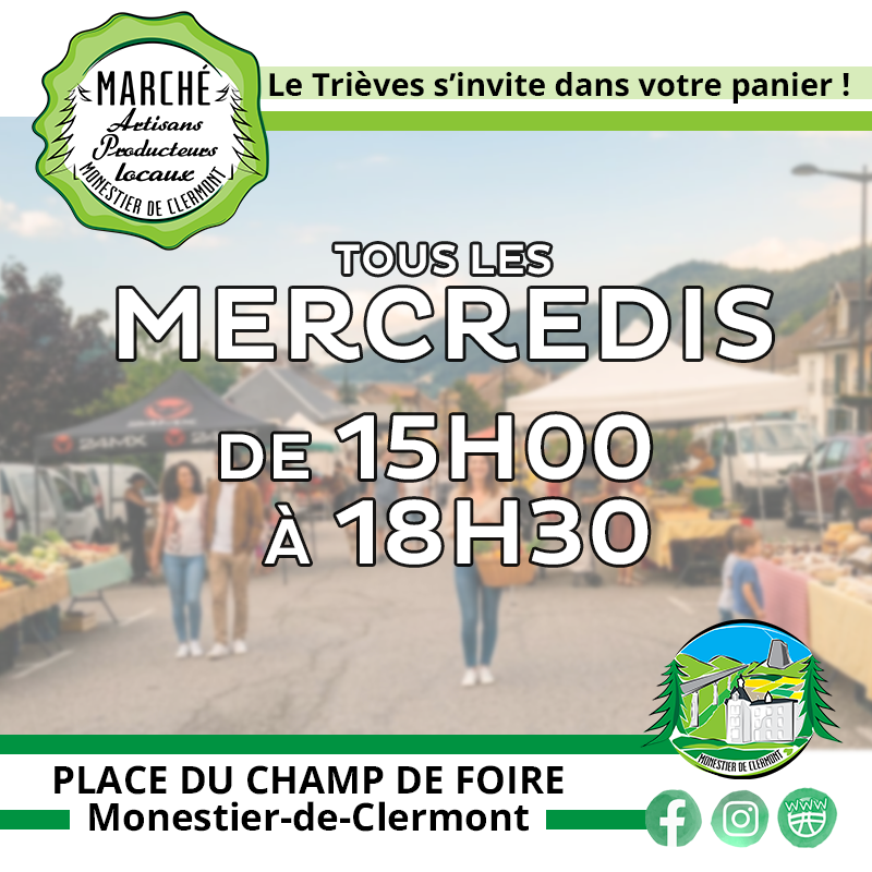 Le marché des producteurs et artisans locaux vous attendent !