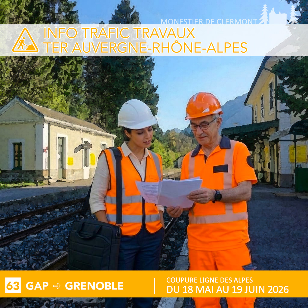 ​[INFO TRAVAUX TER] Coupure de la ligne Grenoble ↔️ Gap