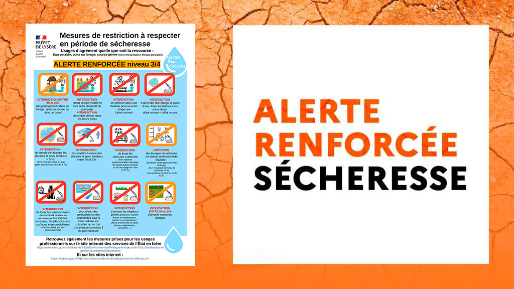Situation de sécheresse niveau 3/4 : Alerte Renforcée (Trièves-Matheysine)